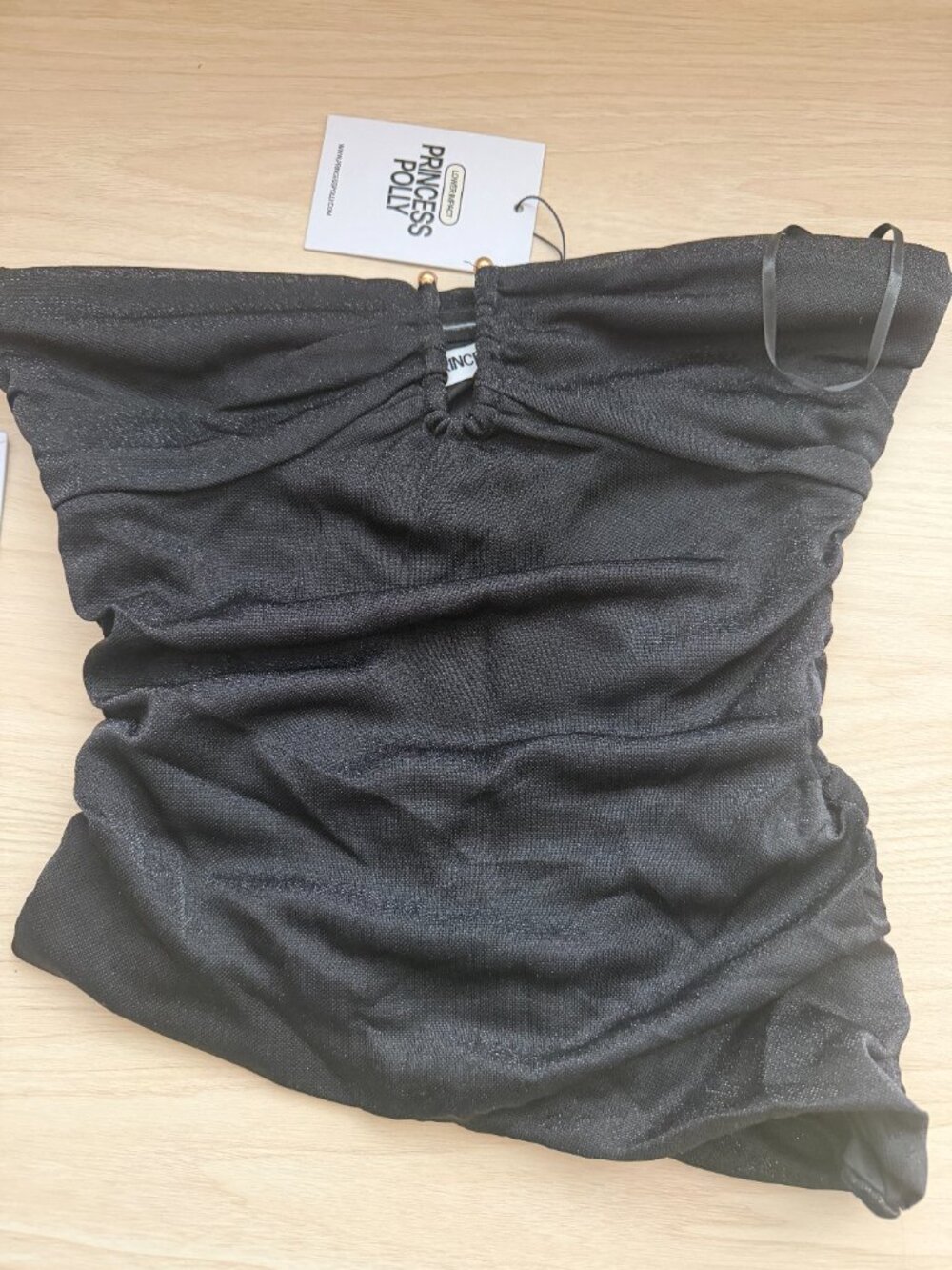 Strapless Top with hardware detail